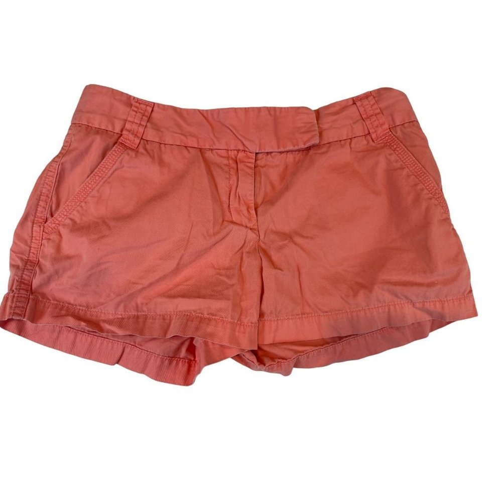 J. Crew Women's Chino Shorts Classic Twill Broken-In Summer Mid-Rise Pink Size 6